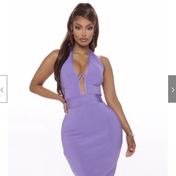 LILAC PURPLE RIBBED BANDAGE DRESS UNDERWIRE BUST - Picture 3 of 13